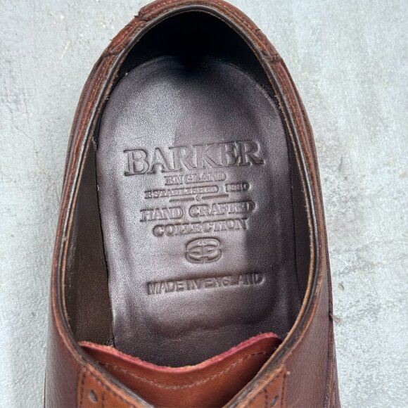 Barker England Hand Crafted Collection Brogue Leather Oxford Dress Shoes US 11 G - Picture 6 of 8